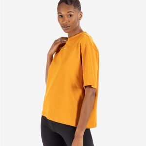 Nike Orange Boxy Relaxed Tee with Mandarin Collar